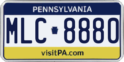PA license plate MLC8880