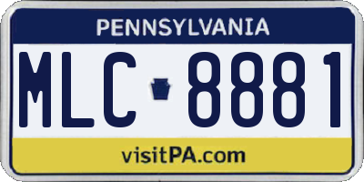 PA license plate MLC8881