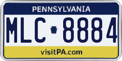 PA license plate MLC8884