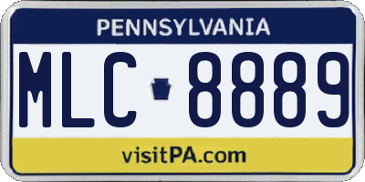 PA license plate MLC8889