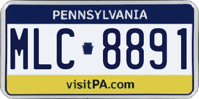 PA license plate MLC8891