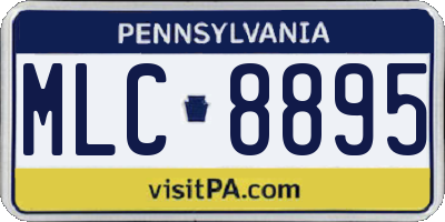 PA license plate MLC8895
