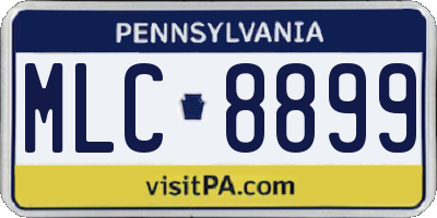 PA license plate MLC8899