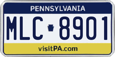 PA license plate MLC8901