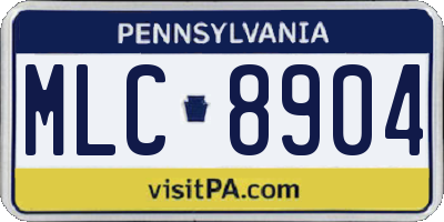 PA license plate MLC8904
