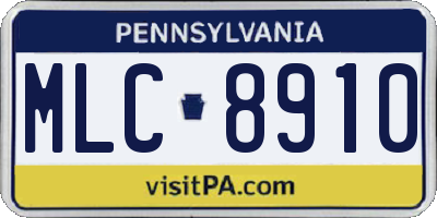 PA license plate MLC8910