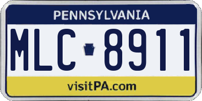 PA license plate MLC8911