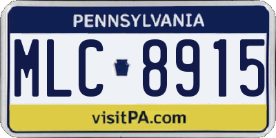 PA license plate MLC8915