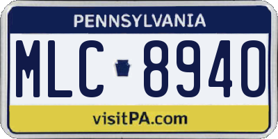 PA license plate MLC8940