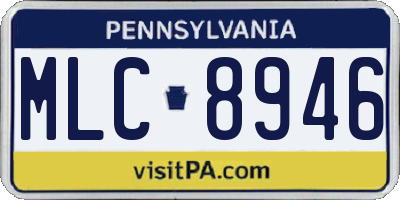 PA license plate MLC8946
