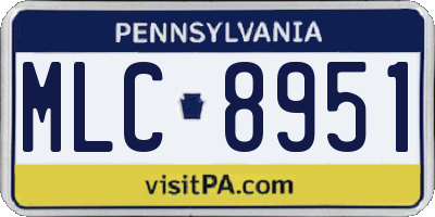 PA license plate MLC8951