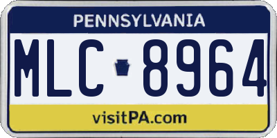 PA license plate MLC8964