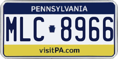 PA license plate MLC8966