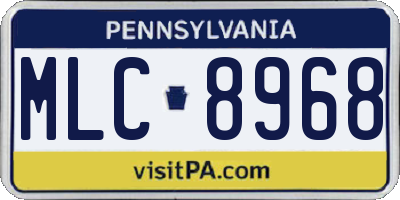 PA license plate MLC8968