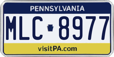 PA license plate MLC8977