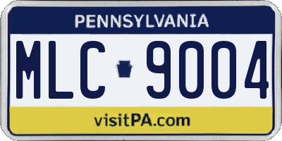 PA license plate MLC9004