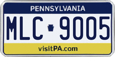 PA license plate MLC9005