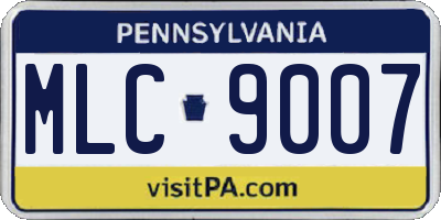 PA license plate MLC9007