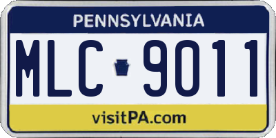 PA license plate MLC9011