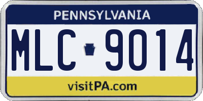 PA license plate MLC9014