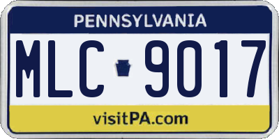 PA license plate MLC9017