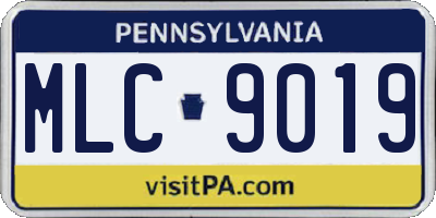 PA license plate MLC9019