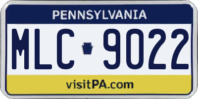 PA license plate MLC9022