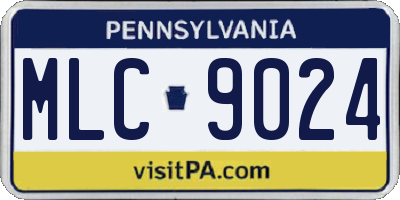 PA license plate MLC9024