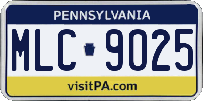 PA license plate MLC9025