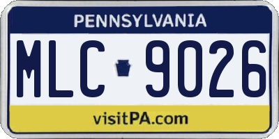PA license plate MLC9026