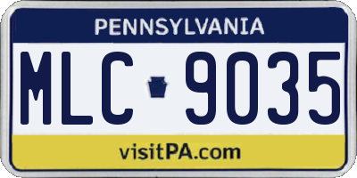 PA license plate MLC9035
