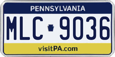 PA license plate MLC9036