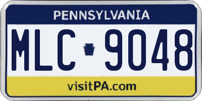 PA license plate MLC9048