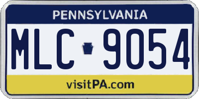 PA license plate MLC9054
