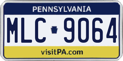 PA license plate MLC9064
