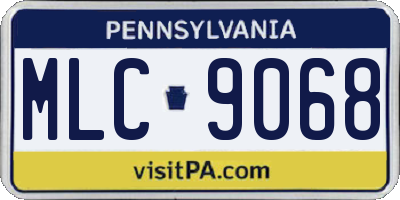 PA license plate MLC9068