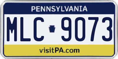 PA license plate MLC9073