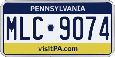 PA license plate MLC9074