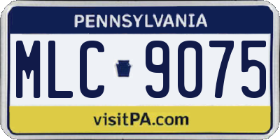 PA license plate MLC9075