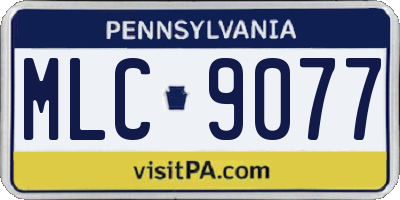 PA license plate MLC9077