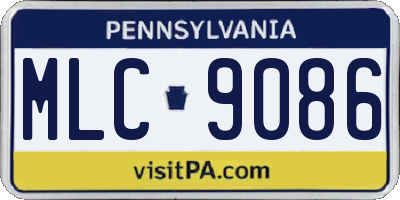PA license plate MLC9086