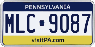 PA license plate MLC9087