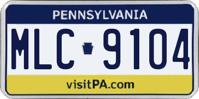 PA license plate MLC9104