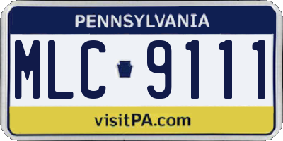 PA license plate MLC9111