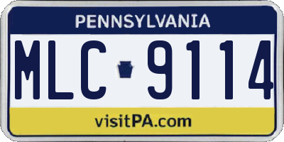PA license plate MLC9114