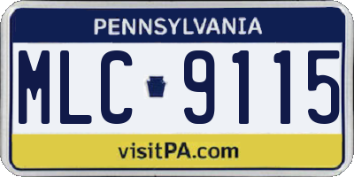 PA license plate MLC9115
