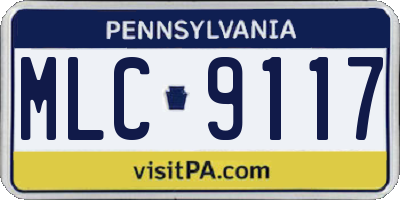 PA license plate MLC9117