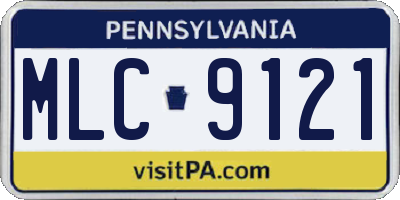 PA license plate MLC9121