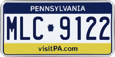 PA license plate MLC9122