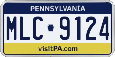 PA license plate MLC9124